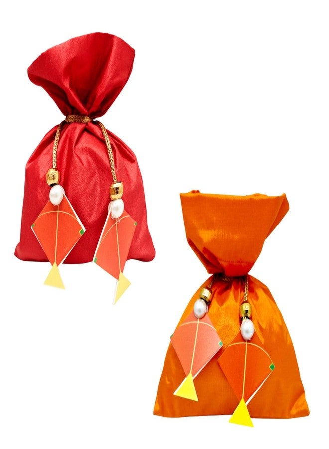 Wrapping Studio حقيبة بوتلي مزينة بتصميم طائرة ورقية مقطوعة من الأكريليك من WRAPPING STUDIO، مثالية لهدايا لوهري، ماكار سانكرانتي، وحفلات الزفاف (عبوة من 5 قطع | متعددة الألوان) - Image 5